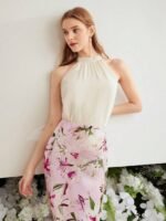 MOTF PREMIUM Blusa De Seda Com Dobras E Prendedor No Pescoço - Imagem 5