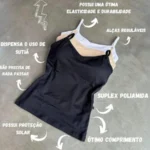 Kit 3 peças Regata Blusinha Suplex Bojo Decote Feminina Regatinha Básica Alcinha