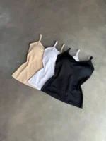 Kit 3 peças Regata Blusinha Suplex Bojo Decote Feminina Regatinha Básica Alcinha - Imagem 48