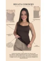 Kit 3 peças Regata Blusinha Suplex Bojo Decote Feminina Regatinha Básica Alcinha - Imagem 38