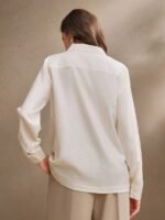 Anewsta Camisa Feminina de Linho com Bordado de Manga Longa - Imagem 2