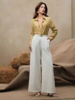 Anewsta Camisa Feminina de Linho com Bordado de Manga Longa - Imagem 14