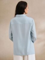 Anewsta Camisa Feminina de Linho com Bordado de Manga Longa - Imagem 16