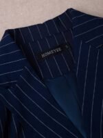 HOMEYEE Conjunto de Terno Listrado, Jaqueta de Terno Casual de Abotoamento Duplo e Calça Slim Fit, Estilo Versátil Adequado para Várias Ocasiões, Negócios e Férias - Imagem 3