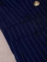 HOMEYEE Conjunto de Terno Listrado, Jaqueta de Terno Casual de Abotoamento Duplo e Calça Slim Fit, Estilo Versátil Adequado para Várias Ocasiões, Negócios e Férias - Imagem 5