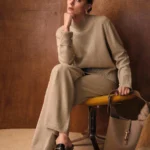 MOTF PREMIUM CONJUNTO DE TOP COM GOLA SEPARADA E CALÇA COM CORDÃO NA CINTURA