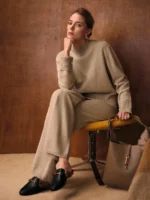 MOTF PREMIUM CONJUNTO DE TOP COM GOLA SEPARADA E CALÇA COM CORDÃO NA CINTURA