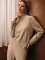 MOTF PREMIUM CONJUNTO DE TOP COM GOLA SEPARADA E CALÇA COM CORDÃO NA CINTURA - Imagem 5