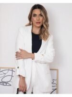 Conjunto Feminino de Alfaiataria Social com Blazer Alongado de Manga Longa e Calça Pantalona Forrada – MOS Mariana Olympio - Imagem 2
