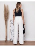 Conjunto Feminino de Alfaiataria Social com Blazer Alongado de Manga Longa e Calça Pantalona Forrada – MOS Mariana Olympio - Imagem 7