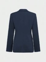 Conjunto Básico Elegante para Viagem de Negócios Diária: Blazer de Manga Longa com Cintura Marcada + Calça Flare de Cintura Alta, Conjunto de Terno - Imagem 17