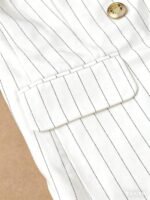 HOMEYEE Conjunto de Terno Listrado, Jaqueta de Terno Casual de Abotoamento Duplo e Calça Slim Fit, Estilo Versátil Adequado para Várias Ocasiões, Negócios e Férias - Imagem 17