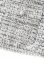 Ellevyn Conjunto de 2 peças com Casaco de Tricô de Manga Longa com Botões de Pérola e Vestido Quadrado Xadrez com Cintura Afunilada em Linha A, Elegante para o Dia a Dia, Trabalho e Passeios no Outono/Inverno - Imagem 9