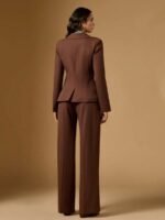 Briarwyn Conjunto Casual de Terno Composto por Jaqueta de Gola Lapela de Manga Longa e Botão Único e Calça, Terno de Passeio para Mulheres - Imagem 2