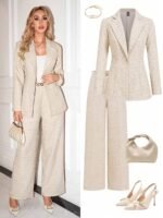 Ellevyn Conjunto de 2 Peças Jaqueta e Calça Elegante para Uso Diário Feminino - Imagem 2