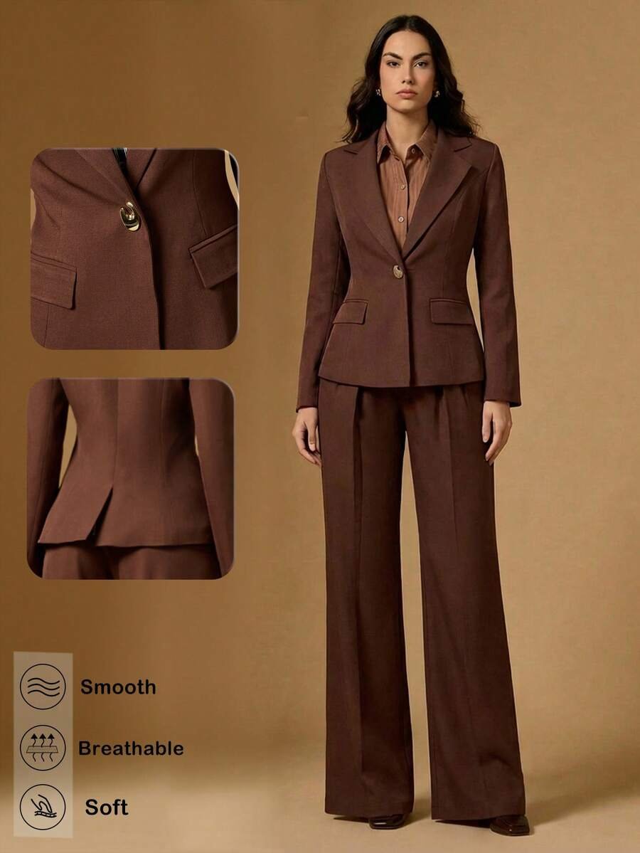1765438556787f52dbdd10e9b929659e3675f72693_thumbnail_900x Briarwyn Conjunto Casual de Terno Composto por Jaqueta de Gola Lapela de Manga Longa e Botão Único e Calça, Terno de Passeio para Mulheres - Imagem 1