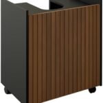 Gabinete para Banheiro Pia Lavatório de Coluna Banheiro Moveis(Preto Ripado)  .br: Casa