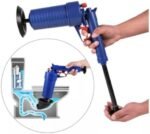 Desentupidor Manual de Alta Pressão para Privada Vaso Pia Ralo e Cano Pistola Bomba de Ar Reutilizável com 4 Bicos Adaptadores Rápido Potente e Econômico Azul  .br: Casa - Imagem 6