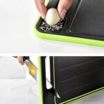 Tábua de cortar multifuncional 4 em 1 para cortar, descongelar, moer e afiar, tábua de corte dupla face para cozinha | .br - Imagem 6