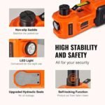 VEVOR Macaco de carro elétrico, 5 toneladas/4999 kg hidráulico com bomba inflável embutida e luz de LED, macaco portátil para carro para SUV MPV Sedan, pneus de troca de caminhão, reparo de garagem  .br: Ferramentas e Materiais de Construção - Imagem 5