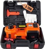 VEVOR Macaco de carro elétrico, 5 toneladas/4999 kg hidráulico com bomba inflável embutida e luz de LED, macaco portátil para carro para SUV MPV Sedan, pneus de troca de caminhão, reparo de garagem  .br: Ferramentas e Materiais de Construção