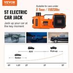 VEVOR Macaco de carro elétrico, 5 toneladas/4999 kg hidráulico com bomba inflável embutida e luz de LED, macaco portátil para carro para SUV MPV Sedan, pneus de troca de caminhão, reparo de garagem  .br: Ferramentas e Materiais de Construção - Imagem 2