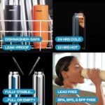 Ringo Garrafa de água isolada | Garrafa de água MagSafe compatível com suporte de telefone | Garrafa de água de aço inoxidável com suporte magnético para tripé de telefone | Quente para 12H, fria para | .br - Imagem 5